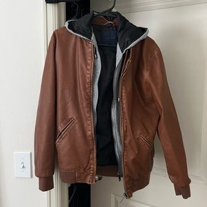 Tan faux leather jacket